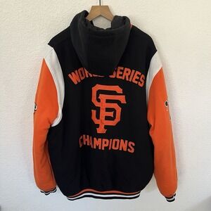 G-III Carl Banks SF Giants World Series Champions Snap Hoodie Jacket 2XL